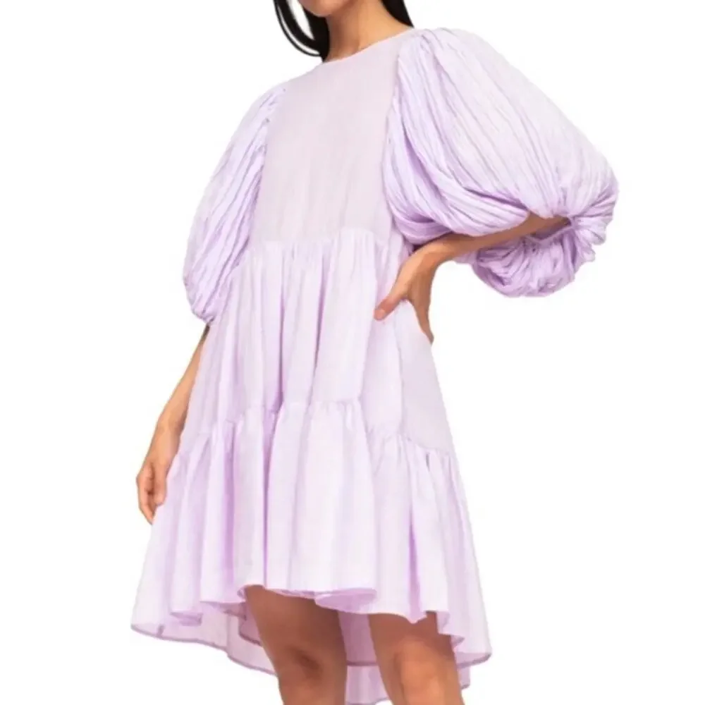 Sea New York Bailey Broomstick Tiered Mini Dress - Lilac Lavender Purple -Size S - Picture 2 of 9